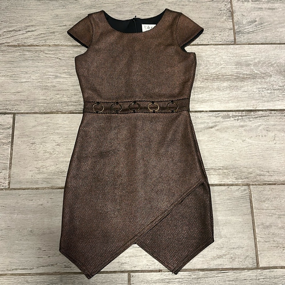 Blush Girls Size 8 Formal Chocolate Brown Metalic luxury Dress